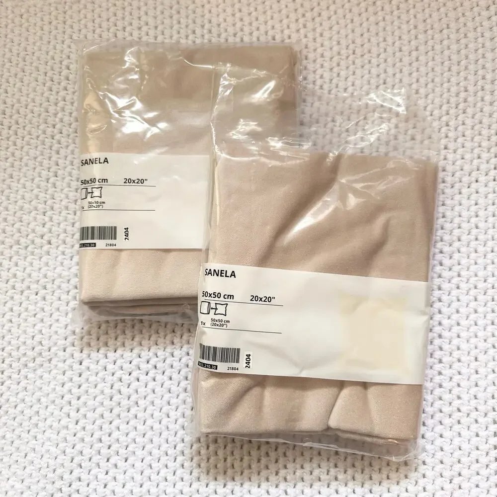 IKEA Sanela Beige Ivory Velvet Throw Pillow Covers New 20
